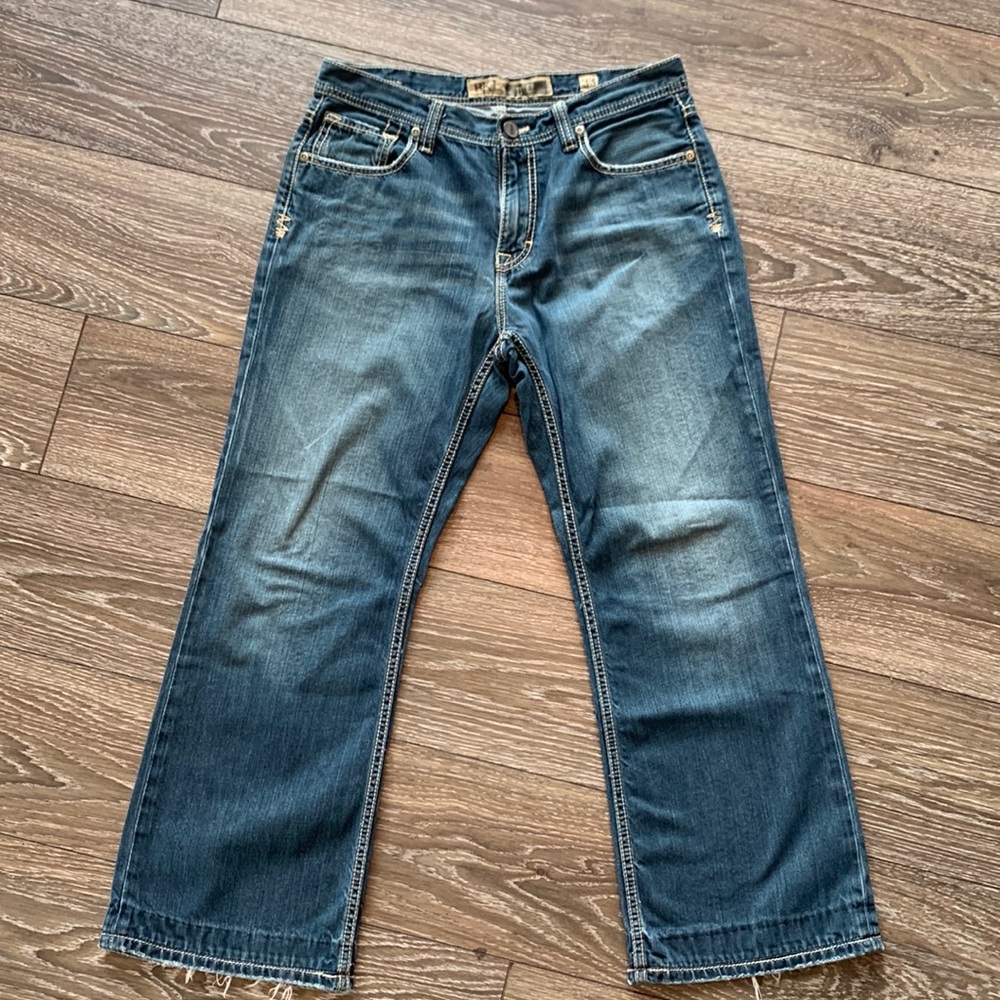 Vintage BKE Tyler Distressed Bootcut Blue Jeans size 33x30
